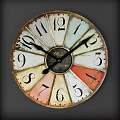 Clock combination clock pointer retro European old 3d model