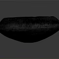 Hand Carved Dark Stone Bowl Shaped Sculpture With Textured Surface