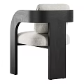Comfortable Modern Accent Chair With Wooden Frame And Light Fabric Upholstery
