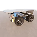 Sturdy Mobile Robot Chassis With Large Wheels And Metal Platform Structure 3d model