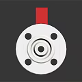 Stainless Steel Ball Valve With Red Handle And Flange Connection Design