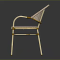 Modern Upholstered Accent Chair With Polka Dot Fabric And Gold Metal Frame