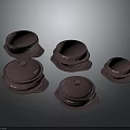 Brown Ceramic Bowls With Lids Set of Five for Kitchen Dining Collection