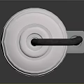 White And Gray Cylindrical Household Appliance With Blue Display Screen And Black Hose