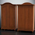Vintage Wooden Wardrobe With Arched Top Double Doors And Carved Legs Design