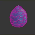 Fantasy Game Movie Character Blue Shiny Scaled Egg With Textured Surface