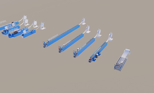 Section steel machine C steel production machine 3d model