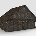 Rustic Wooden House With Brown Tile Roof And Cross Timber Framing Exterior Design