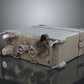 Vintage Military Weapon Container With Rusted Metal Handles And Mechanical Knobs 3d model