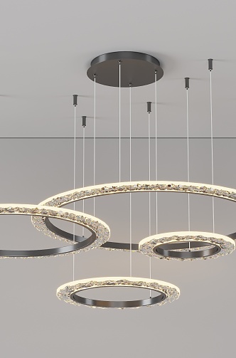 Simple Circle Chandelier 3d model