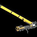 Heavy Duty Yellow Mobile Crane Truck With Long Boom For Road Infrastructure Construction