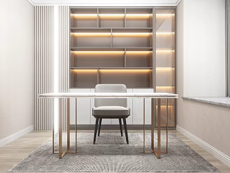 Modern Desk Chair Simple Home 3d model