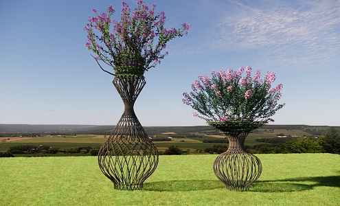 Modern Purple Micro Vase Tree Purple Micro Model Tree 3d model