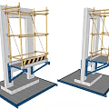 Industrial Construction Scaffolding Platform With Metal Frame Stable Base And Safety Stripes