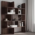 Modern Wooden Bookcase With Open Multi Tiered Shelves Books And Decorative Items