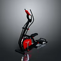 Red And Black Elliptical Trainer Home Fitness Exercise Equipment With Adjustable Resistance And Comfortable Seat