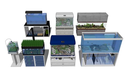 Modern fish tank 3d model