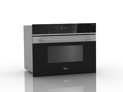 Midea Modern Black Silver Kitchen Oven Appliance With Digital 3d model