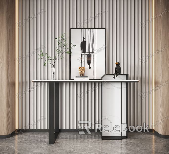 Modern End View Table Entrance Cabinet model