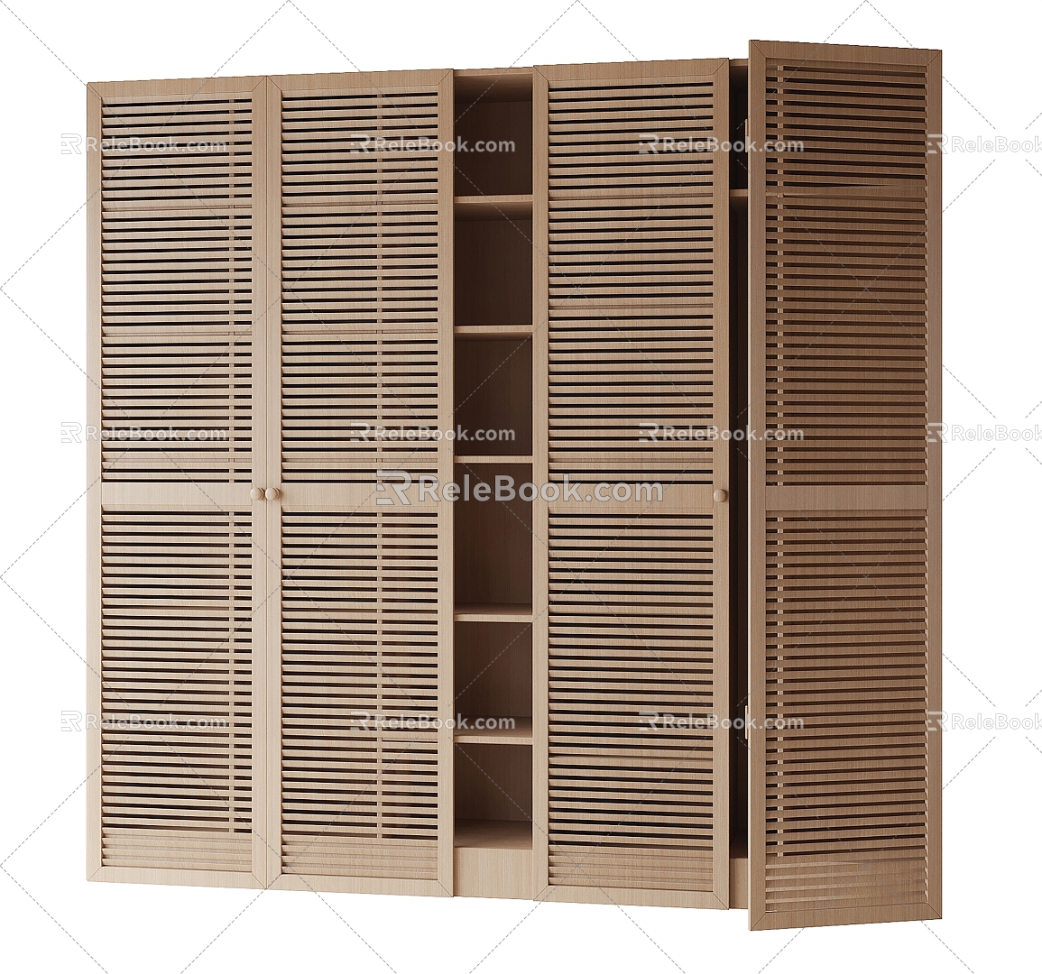 Solid wood wardrobe 3d model