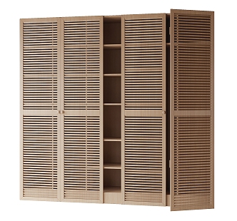 Solid wood wardrobe 3d model