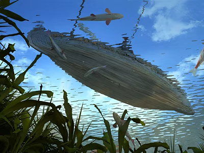 Modern River Waterscape 3d model