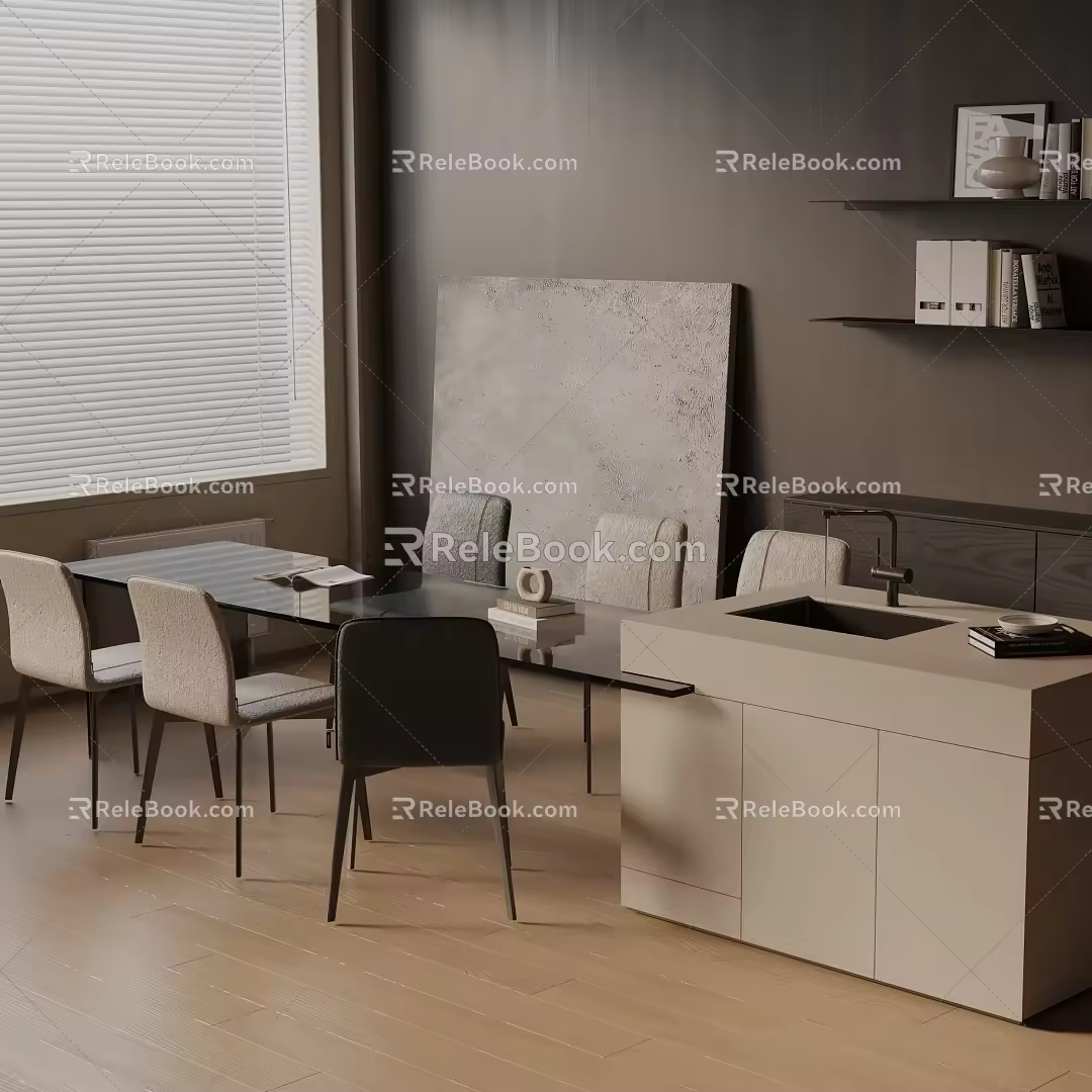 Modern table combination 3d model