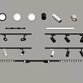 Modern Downlights And Spotlights With Track Lighting Designs For Interior Spaces 3d model