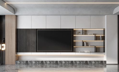 Modern TV background wall 3d model