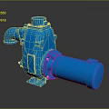 Blue Industrial Pump With Electric Motor And Sturdy Construction Design