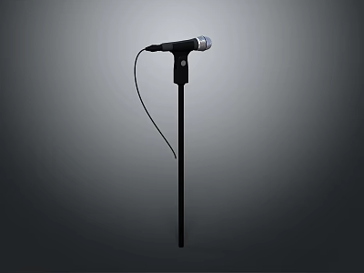 Black Wired Headphones With Microphone Stand And Sleek Design For Audio Use 3d model