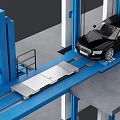 Multi Level Mechanical Parking Industrial Equipment with Blue Steel Structure and Car Storage Platforms