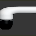 White Wireless Earbud Computer Accessory With Black Base And Smooth Glossy Finish 3d model