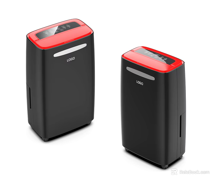Two Black And Red Paper Shredders As Modern Household Appliances With Stylish Design 3d model 