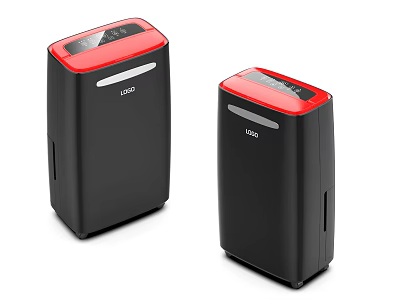 Two Black And Red Paper Shredders As Modern Household Appliances With Stylish Design 3d model
