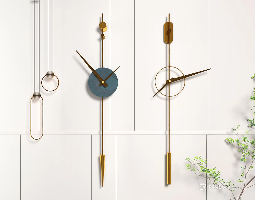 Modern Pendant Lights With Minimalist Design And Metallic Finish For Home Interior 3d model 