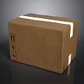 Durable Brown Cardboard Packaging Box With White Tape And Handling Icons