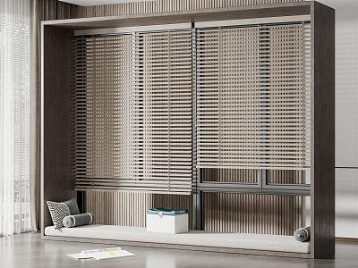 New Chinese-style Venetian Blinds Shutter Bay Window model