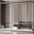 New Chinese-style Venetian Blinds Shutter Bay Window 3d model