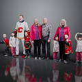 Family Group Posing Together In Flame Logo Jerseys For Formal