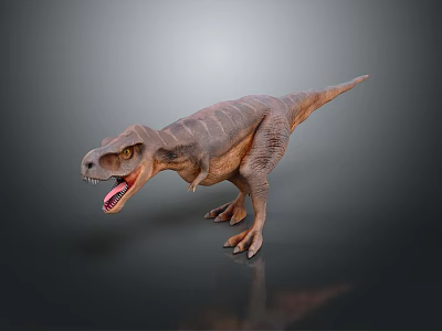 Realistic 3D Tyrannosaurus Rex Model With Open Mouth Sharp Teeth And Textured Skin 3d model