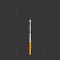 White Wind Turbine With Red Markings And Orange Base Structure On Dark Background 3d model
