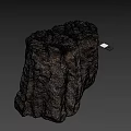 Natural Rock Specimen With Rough Surface And Measuring Scale 3d model