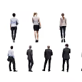 Group of Business People in Formal Attire with Various Height Measurements