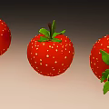 Colorful Art Installation Featuring Three Red Spheres With White Spots And Green Leaves