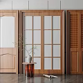 Nordic swing door combination 3d model