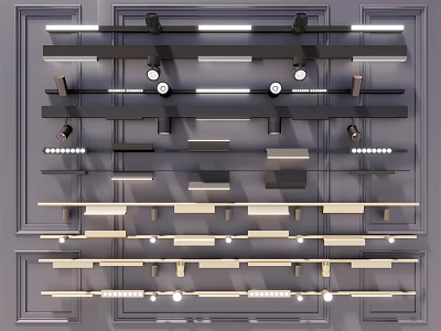 Different Styles Downlights And Spotlights Display In Black White For Home Lighting 3d model