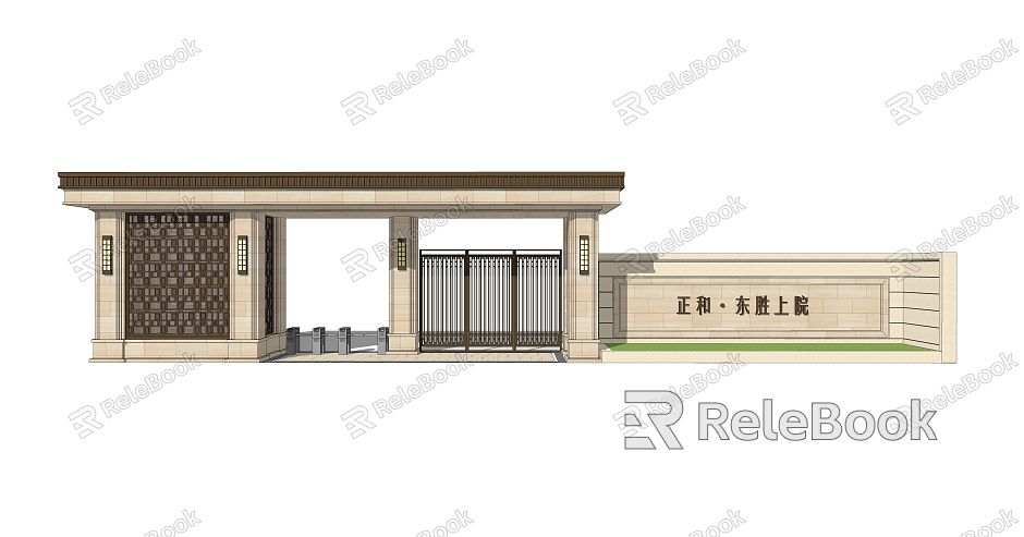 New Chinese Gate Entrance Gate model