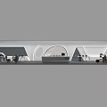 Modern Minimalist Interior Space With White Walls Display Counters And TV Screen