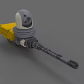 Advanced Weapon Design With Yellow Component Gray Body And Long Barrel